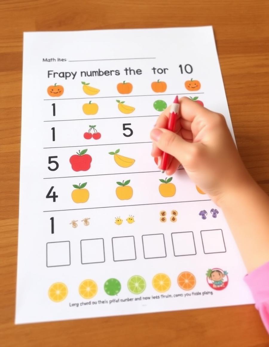 Página de contagem de números do Kit Aprender Brincando